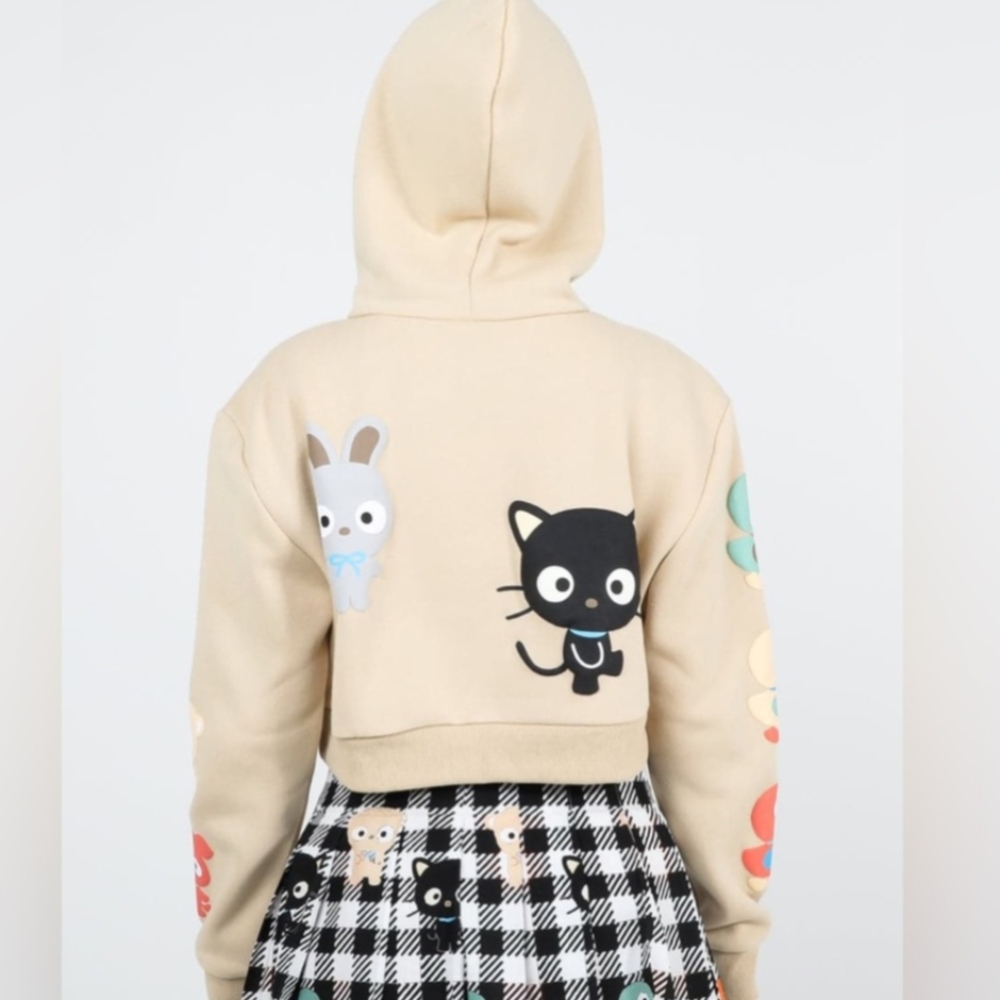 Dumbgood Chococat Puff Print Cropped Hoodie Size Small - Picture 2 of 11